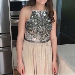 Full Length Beaded Prom Dress